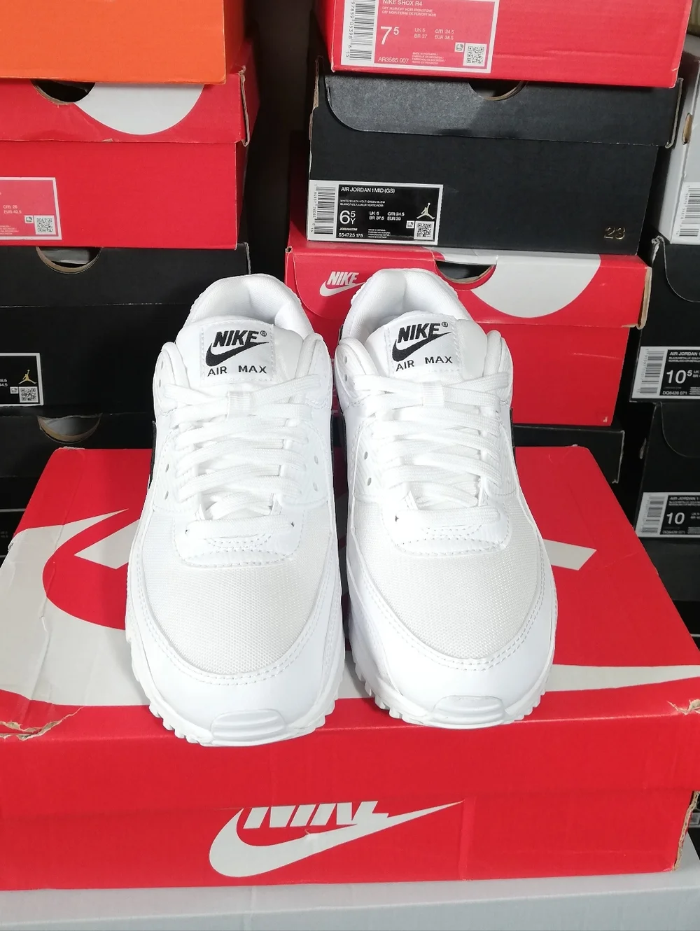 NIKE AIR MAX 90S ESSENTIAL WHITE-BLACK WOMEN US SIZE 9 BRAND NEW IN BOX - Picture 10 of 13